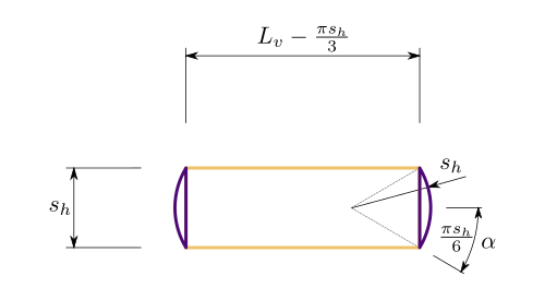 Sección con laterales como segmentos circulares